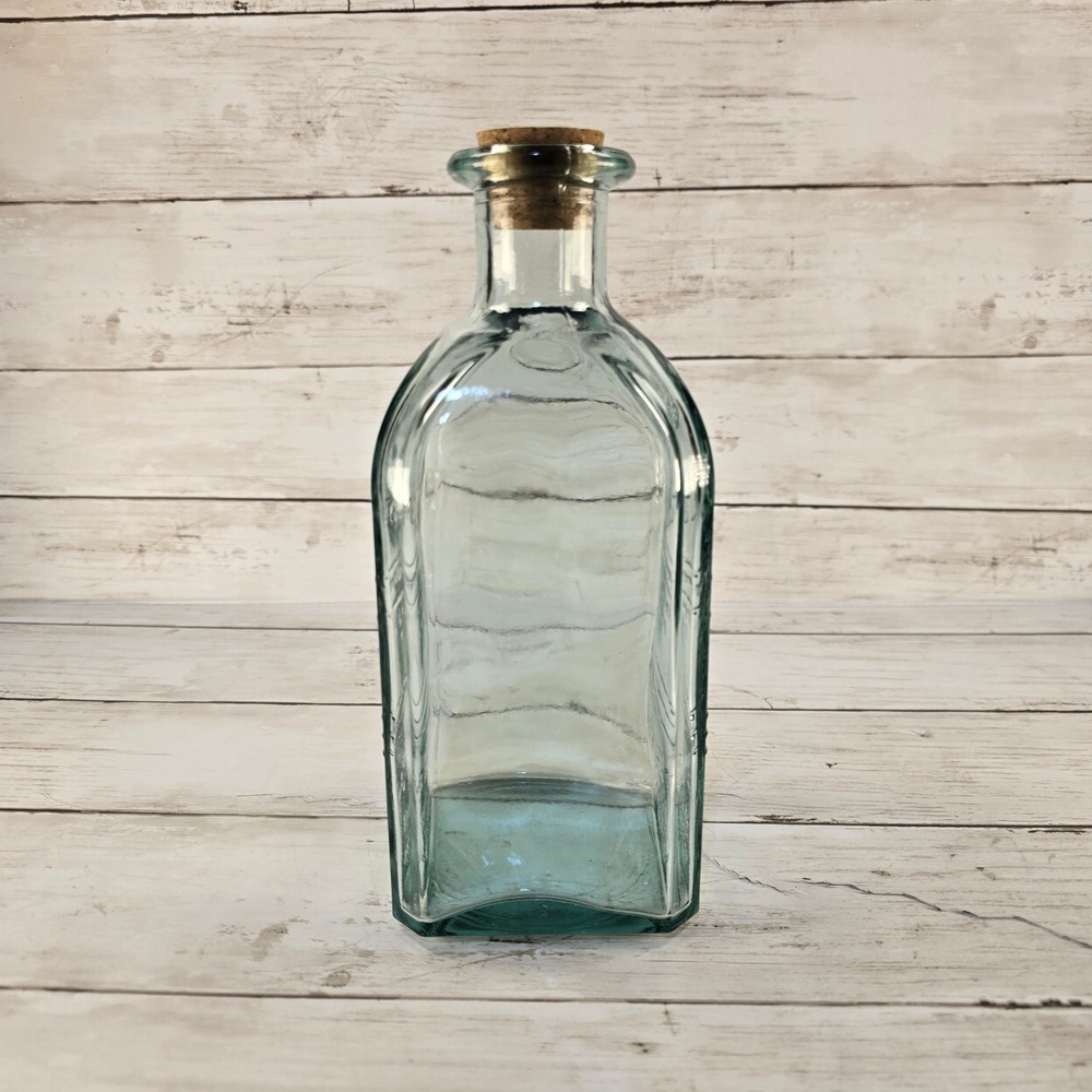 Vintage Style Embossed Glass Scotch Jackson Whiskey Decanter Bottle with Cork